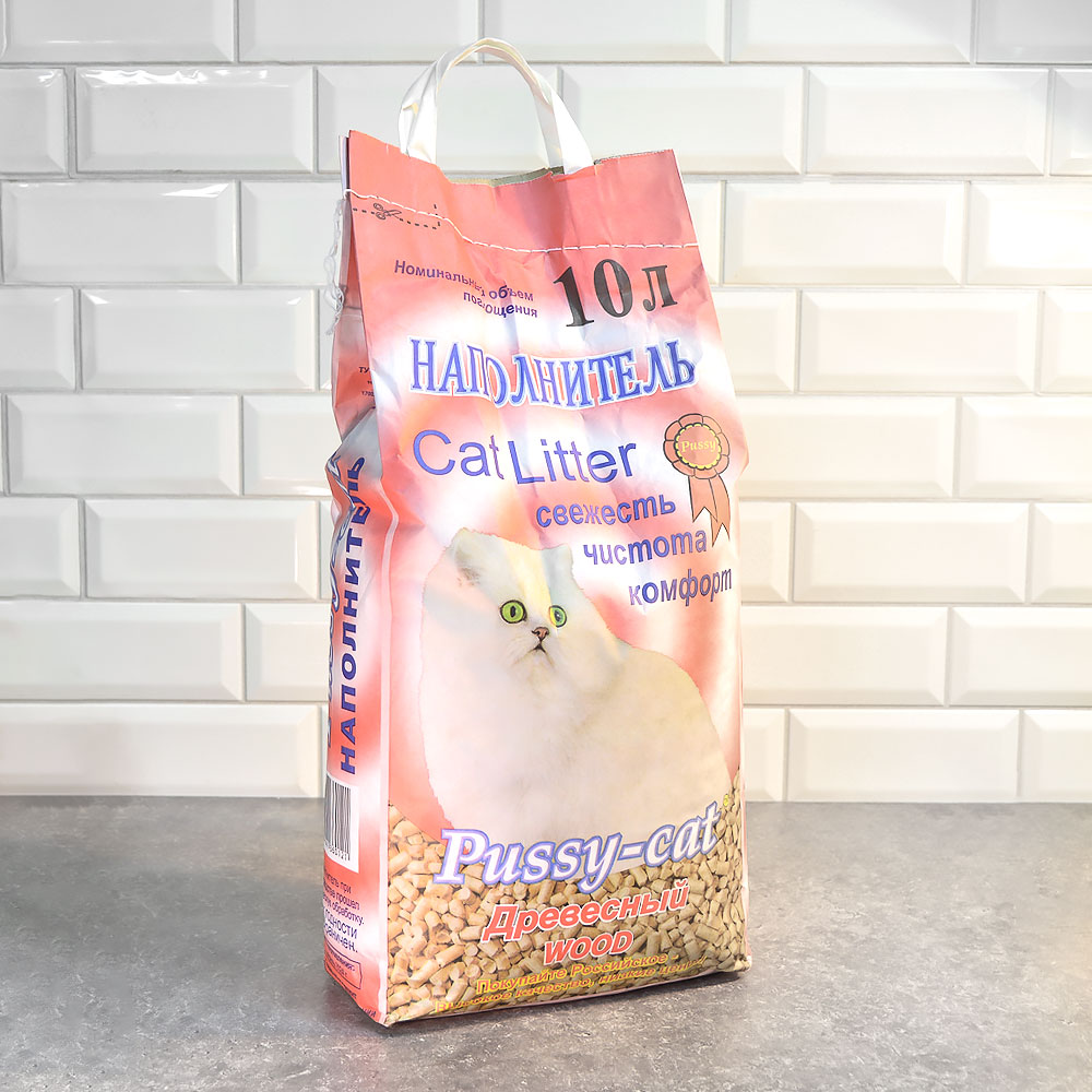 Наполнитель Pussy-cat древесный 10л