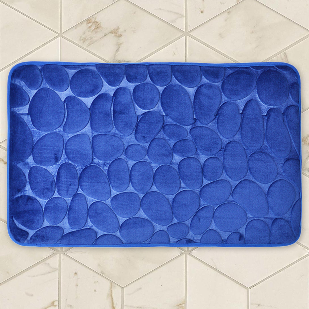Коврик для ванной Камни 50*80см (синий)