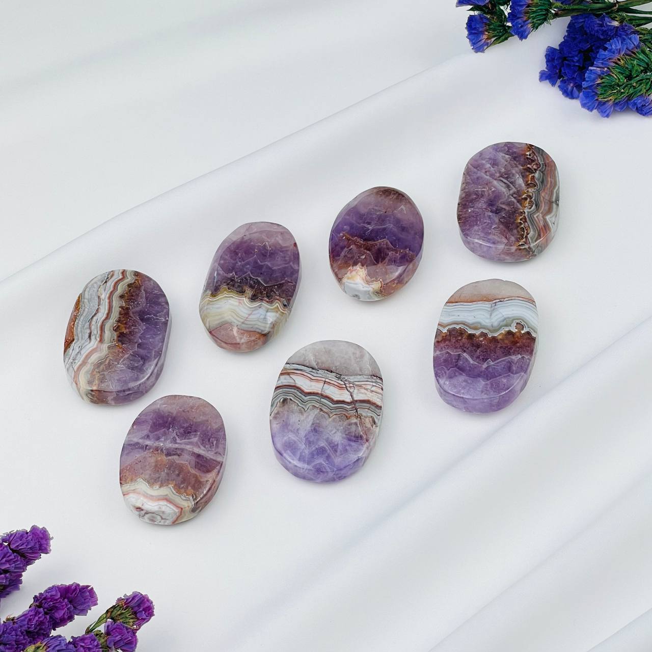 Радуга Самоцветов Галтовка из Аметиста с Кварцем