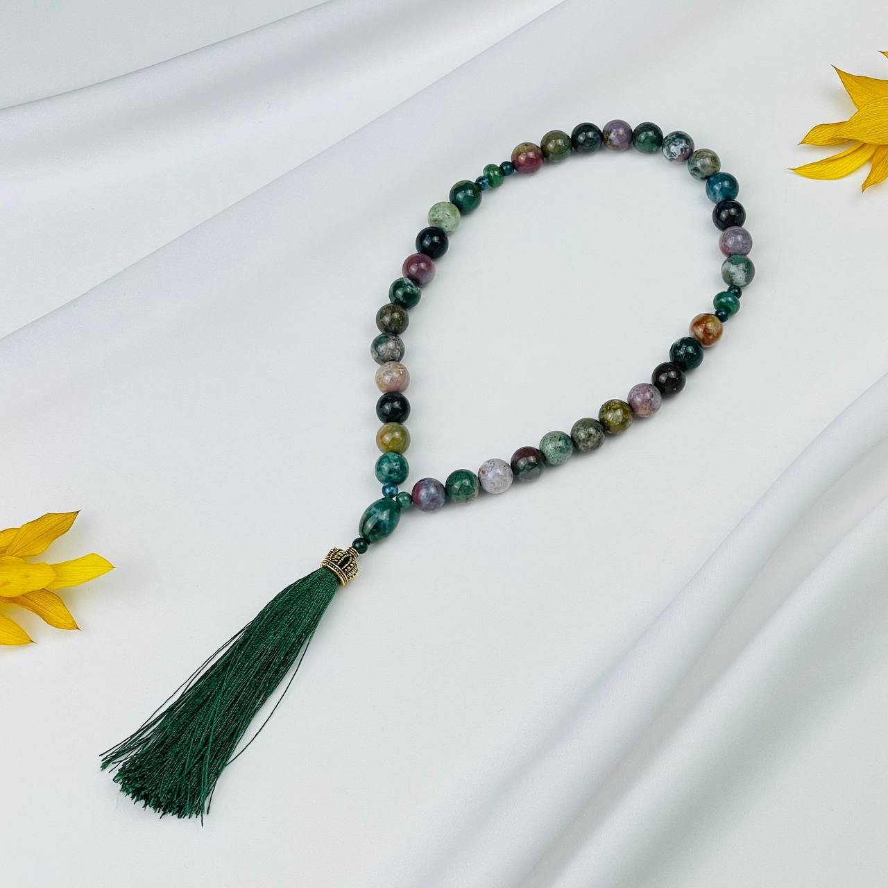 Радуга Самоцветов Четки из мохового Агата (33 бусины)