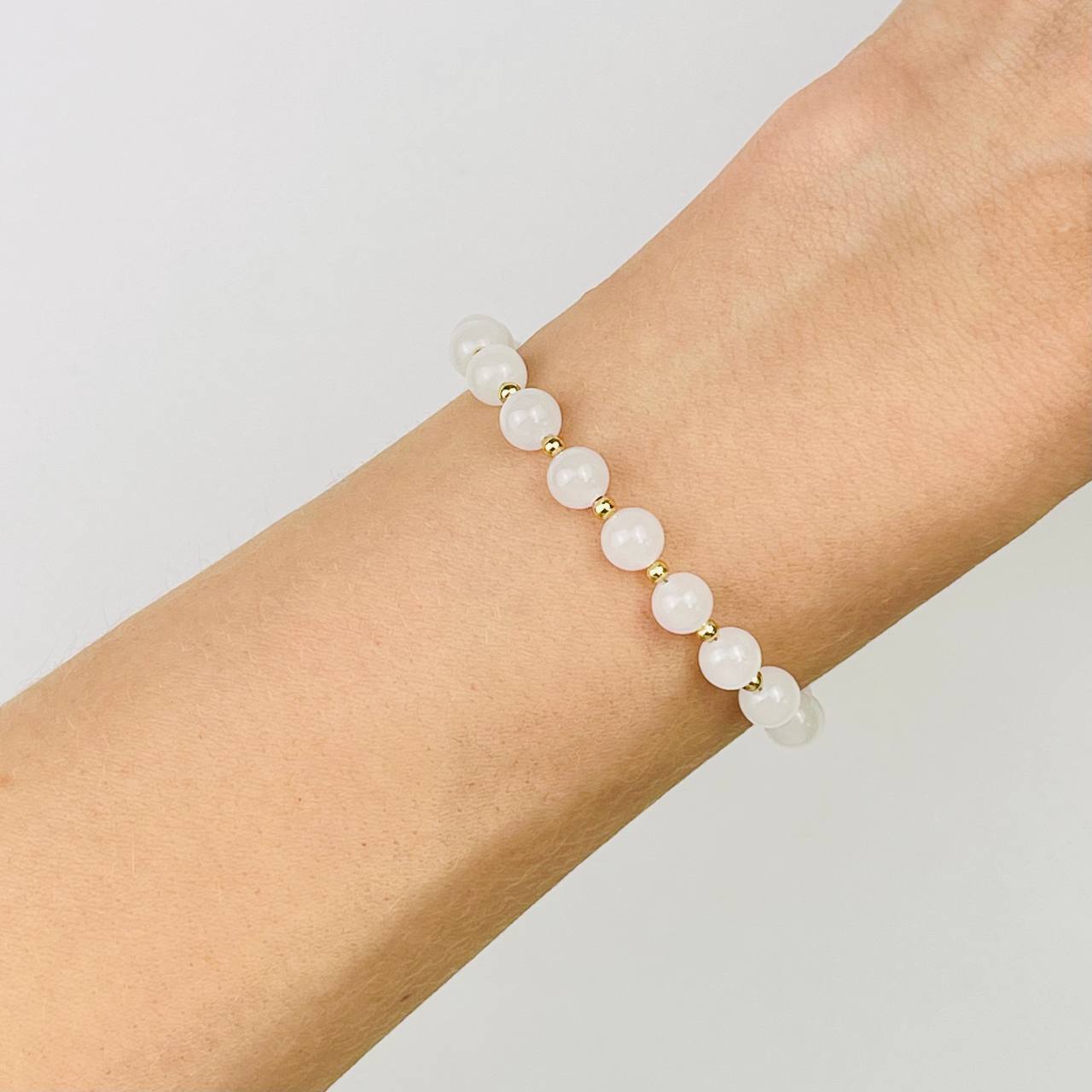 Радуга Самоцветов Браслет регулируемый с белым Нефритом