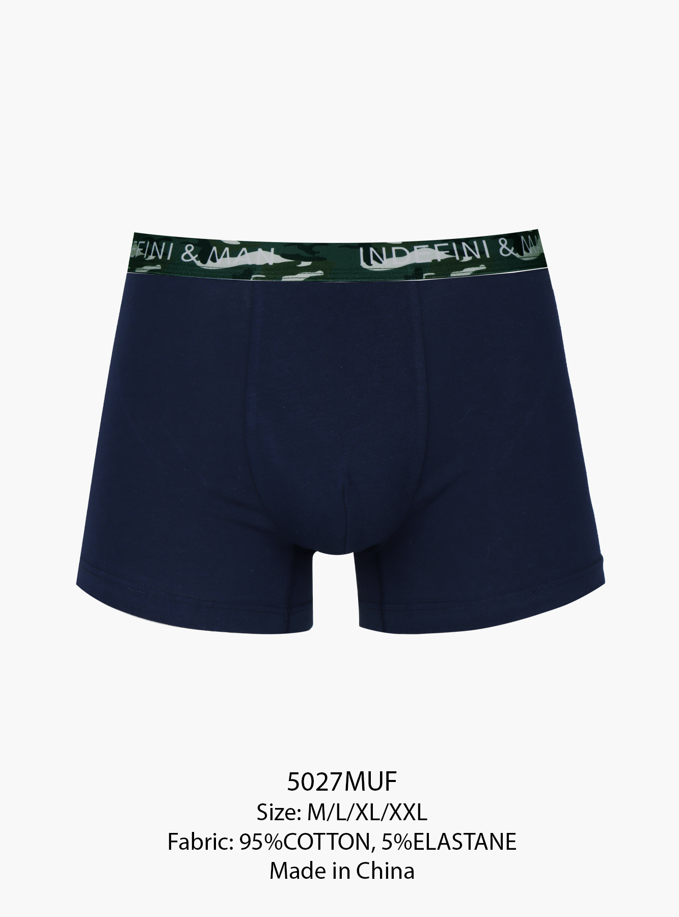 Мужские трусы боксеры Indefini синие (Арт. 5027MUF)