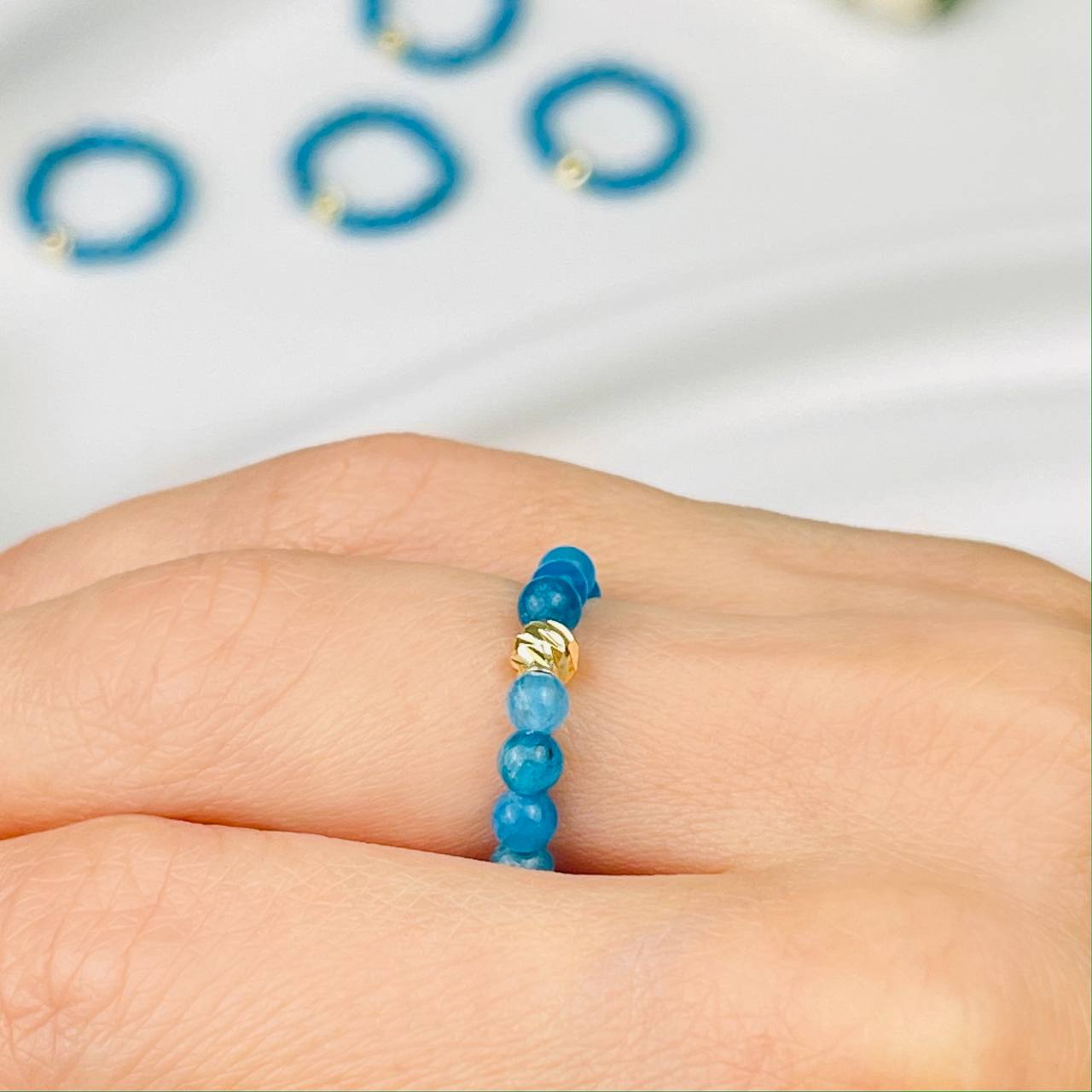 Радуга Самоцветов Кольцо на резинке из Апатита