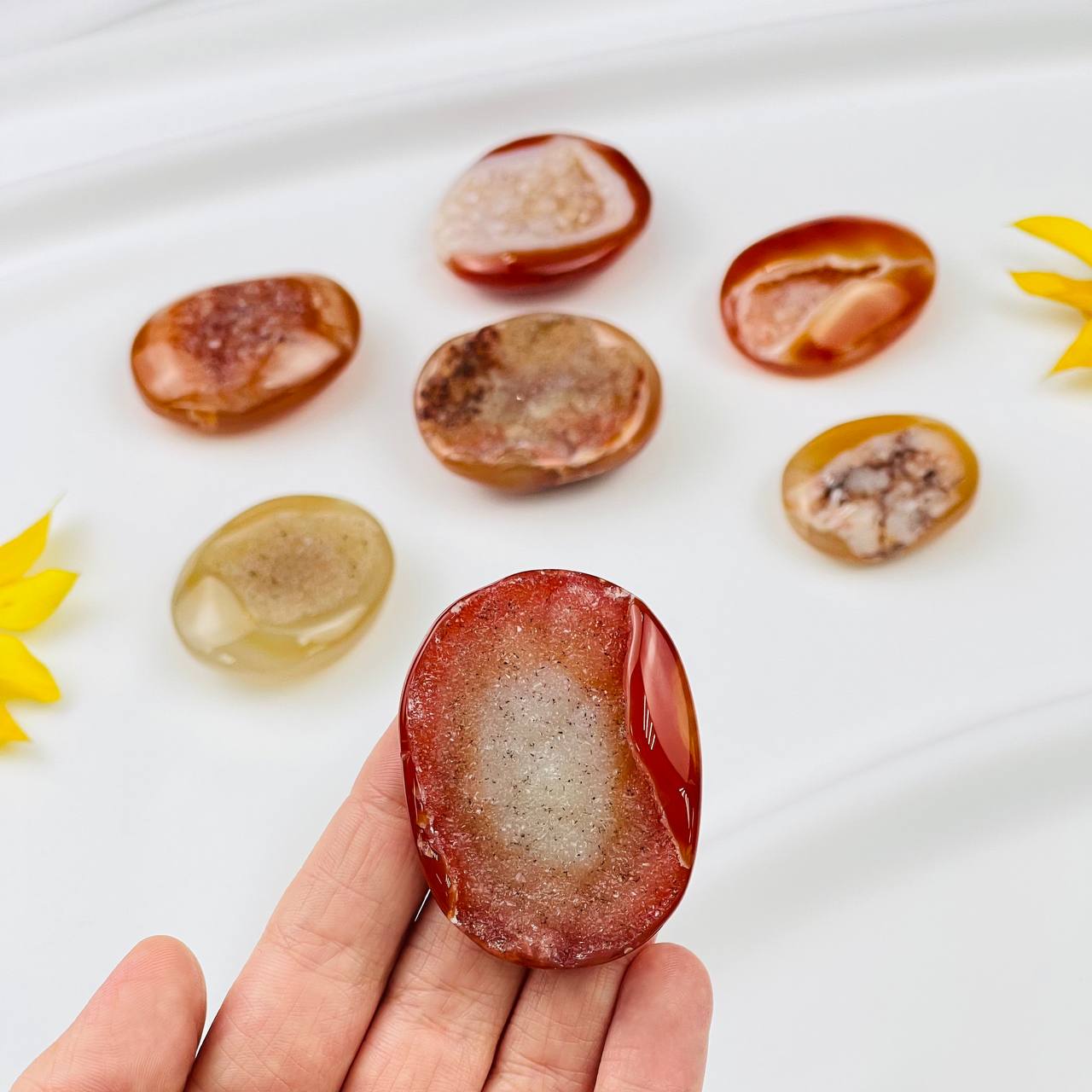 Радуга Самоцветов Сердолик с друзой из Кварца