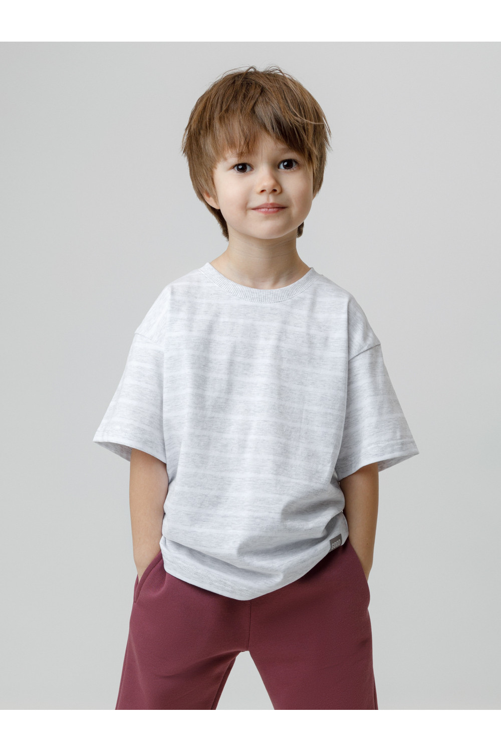 Crockid Фуфайка КР 302912 св.серый меланж, полоска к632 Crockid