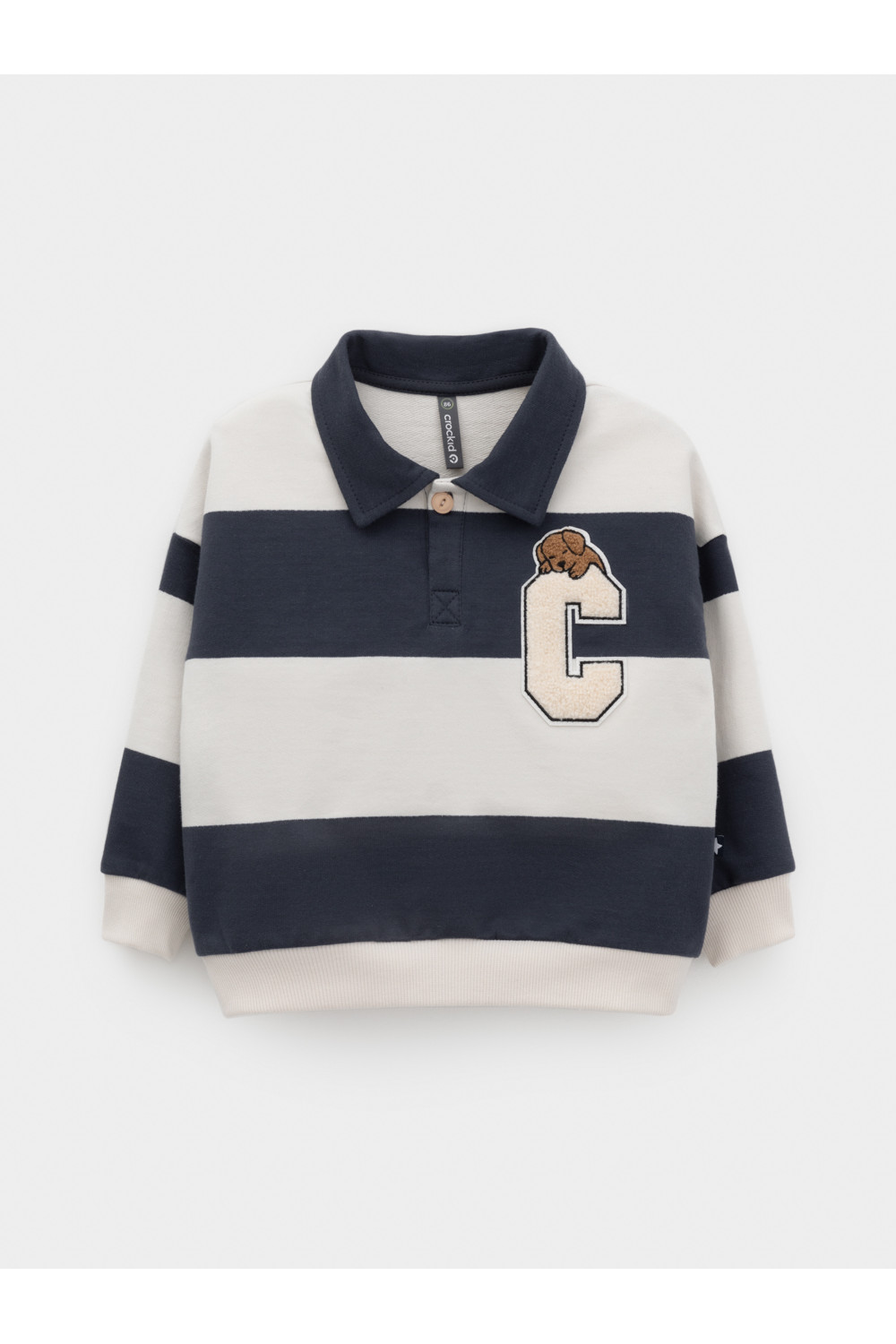 Crockid Джемпер КР 302898 св.бежевый, тем.синий, полоска к572 Crockid