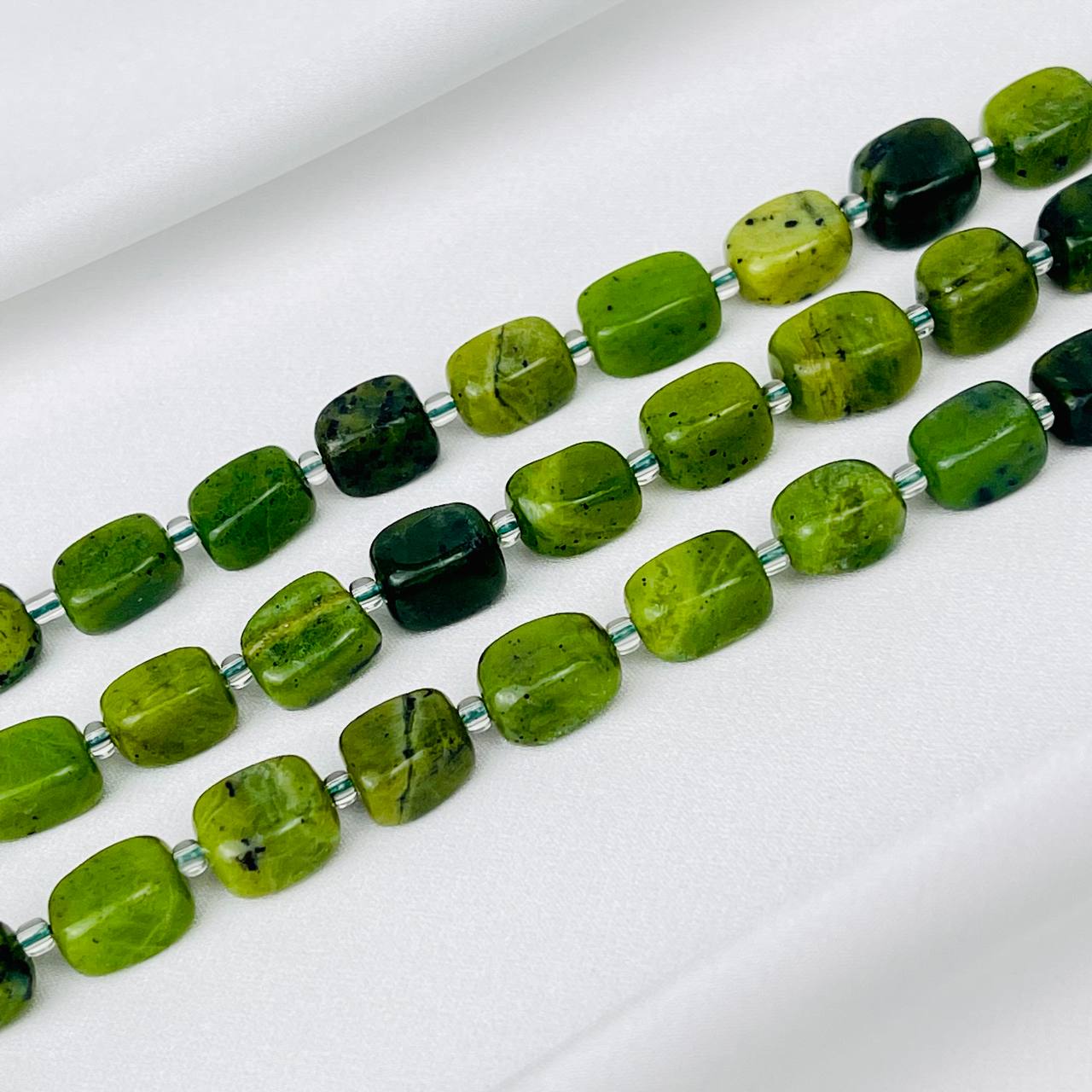 Радуга Самоцветов Бусины для украшений из Серпентинита (Змеевик)