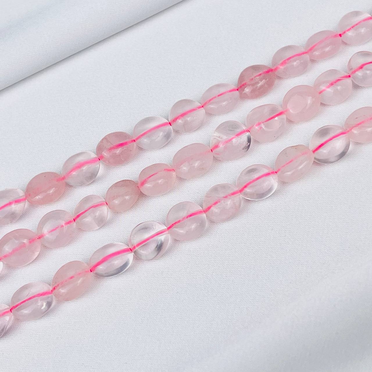 Радуга Самоцветов Бусины для украшений из Розового кварца (галтовка)