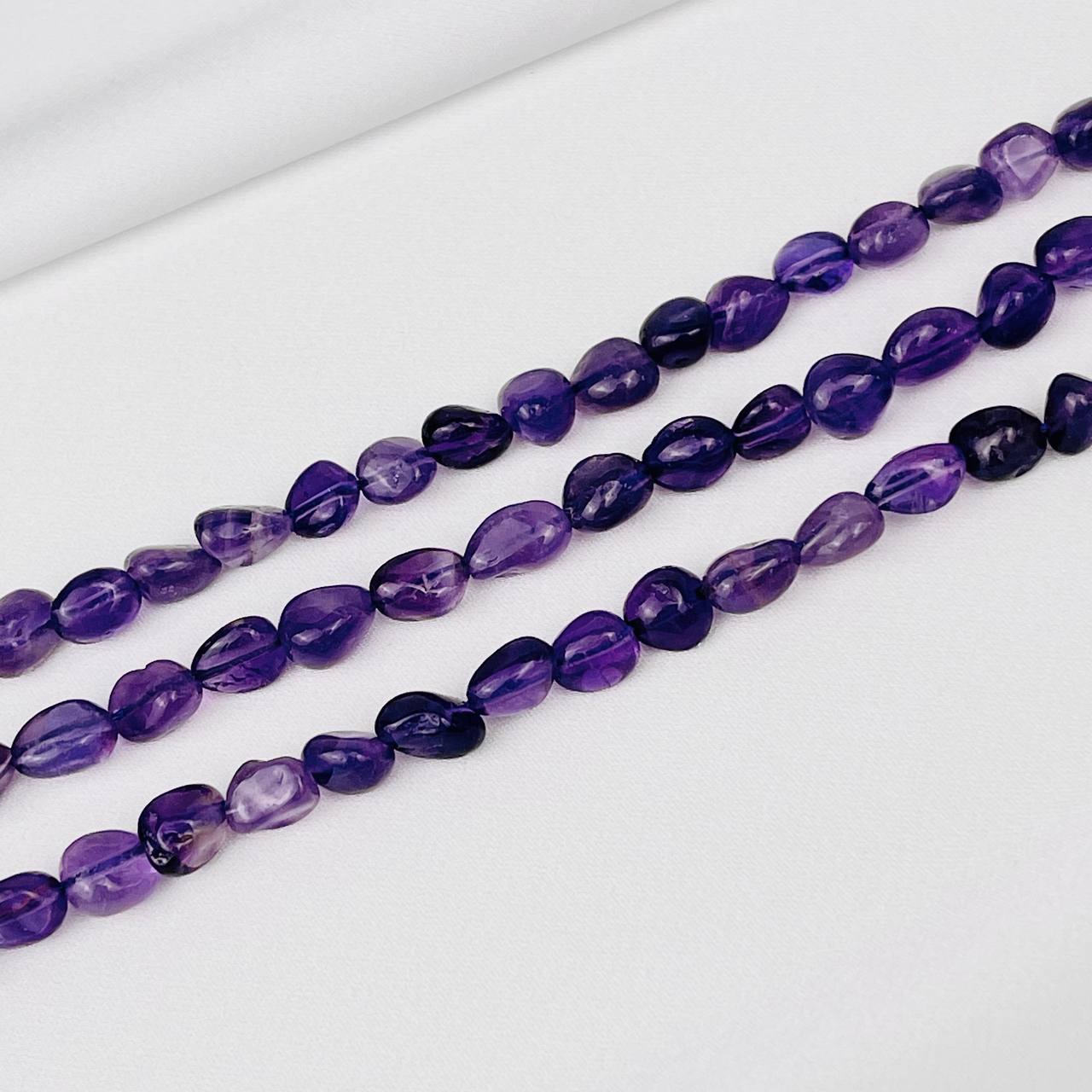 Радуга Самоцветов Бусины для украшений из Аметиста (галтовка)