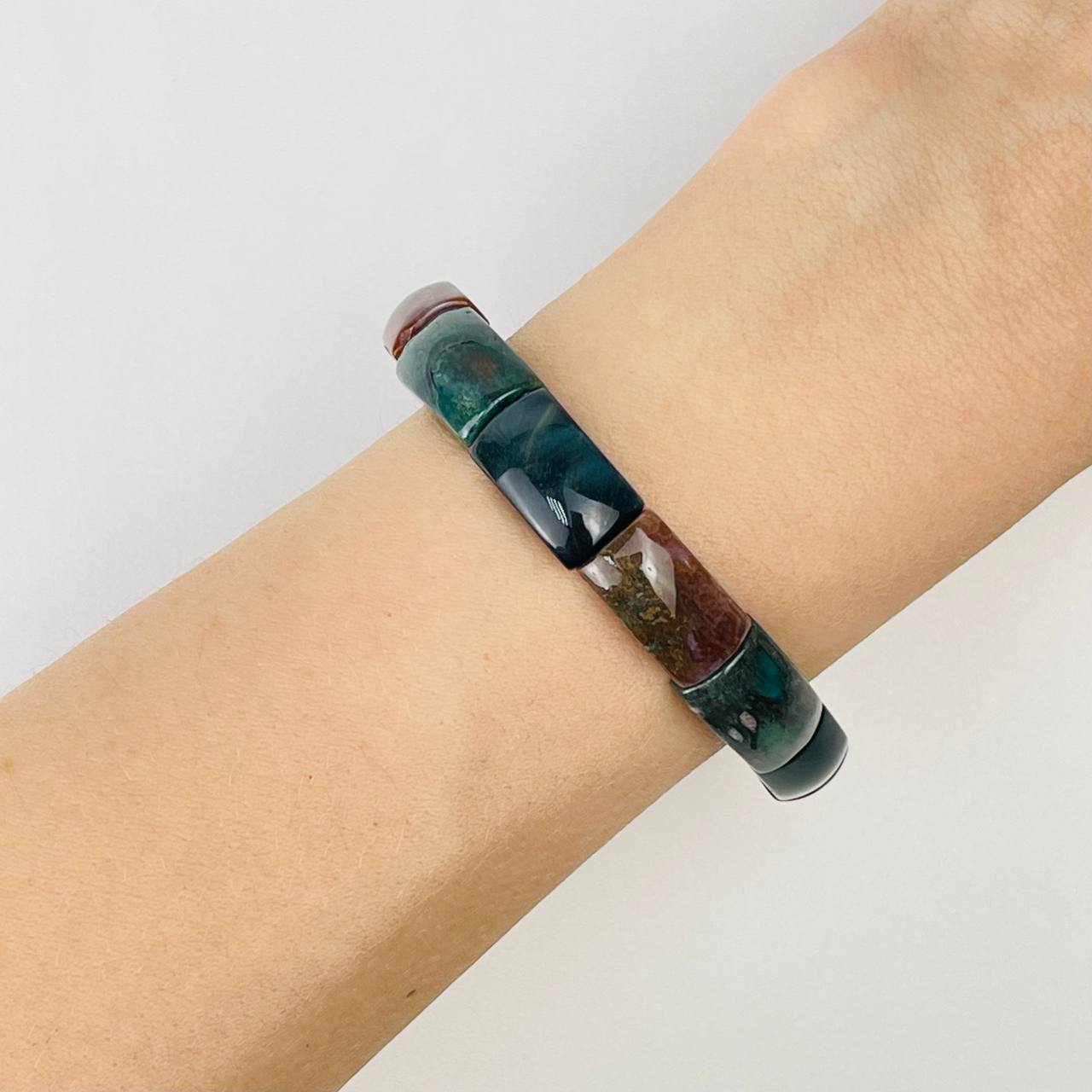 Радуга Самоцветов Браслет из Яшмы (Гелиотроп)