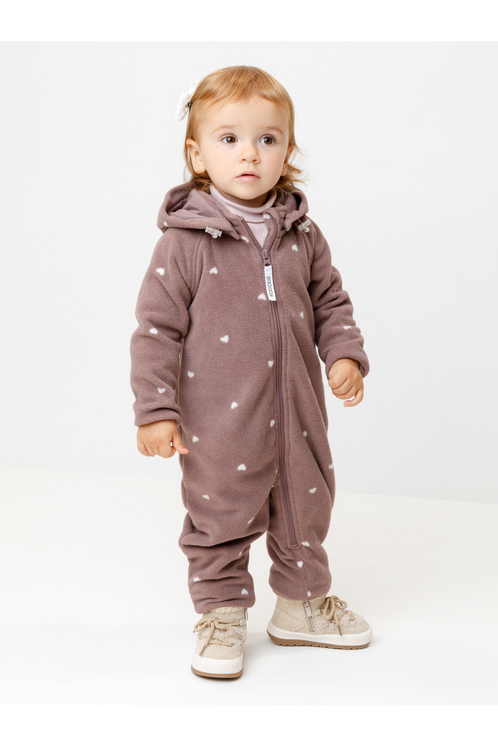 Crockid Комбинезон ФЛ 60009/н/1 ГР лиловый, сердечки Crockid