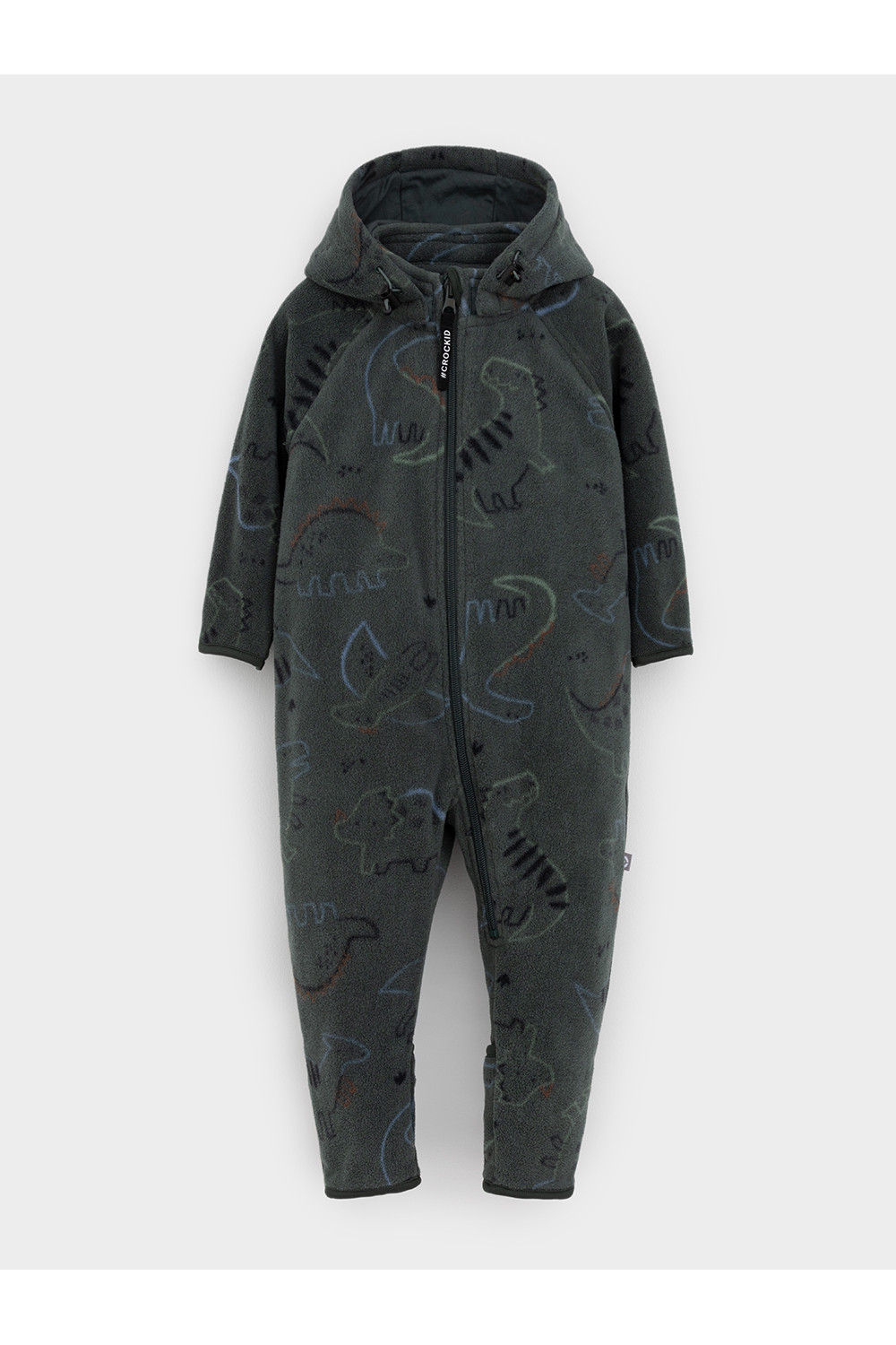 Crockid Комбинезон ФЛ 60009/н/6 ГР темно-зеленый, рисунки динозавров Crockid