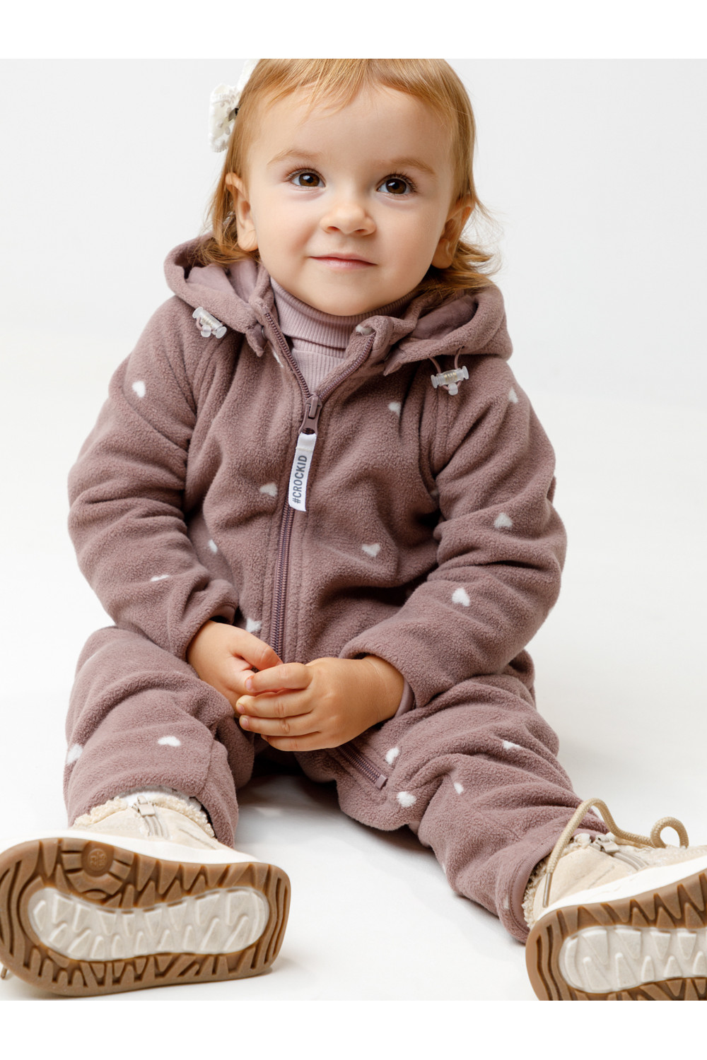 Crockid Комбинезон ФЛ 60009/н/1 ГР лиловый, сердечки Crockid