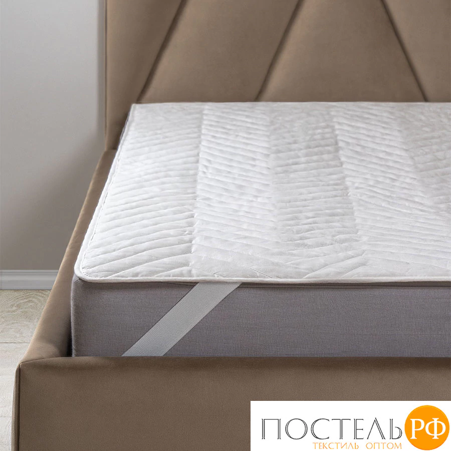 MEDSLEEP SKYLOR Стеганый Hаматрасник 90х200, 1пр,хлопок/лен/микровол.; 200 гр/м2 КТ