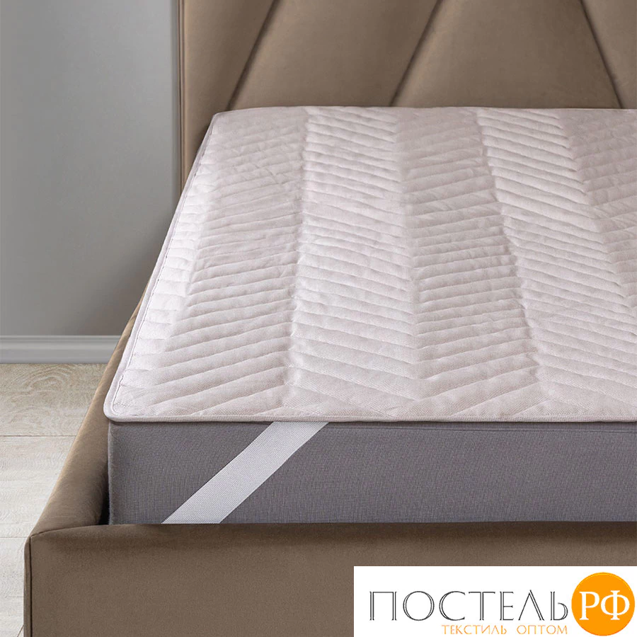 MedSleep SONORA Стеганый Hаматрасник 90х200, 1пр, хлопок/шерсть/микровол.; 200 гр/м2