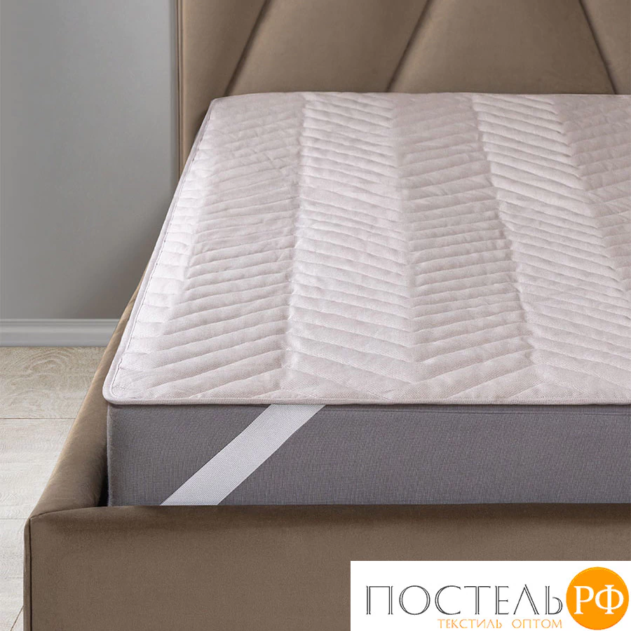 MedSleep ARIES Стеганый Hаматрасник 90х200, 1пр, хлопок/шерсть/микровол. 200 гр/м2