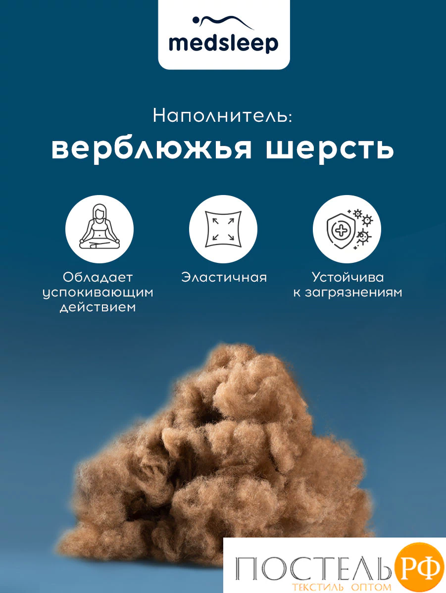 MedSleep SONORA Стеганый Hаматрасник 90х200, 1пр, хлопок/шерсть/микровол.; 200 гр/м2