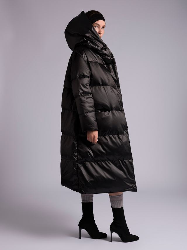 Ст.цена 10500р. Пуховик: В239-115-61 Черный Black 19-0303