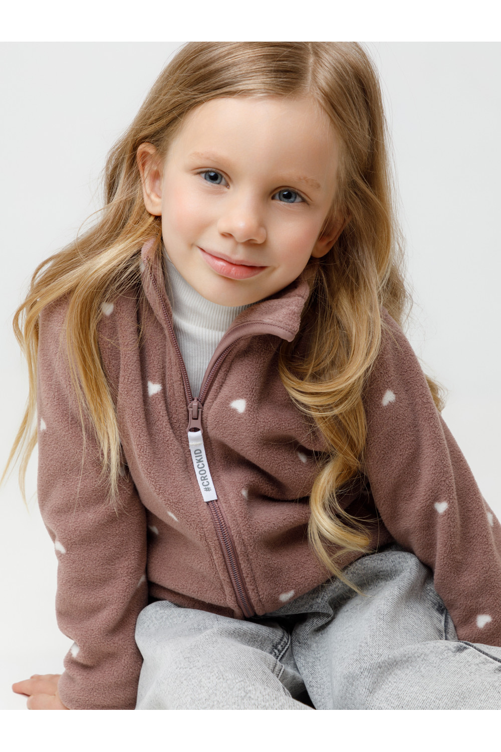 Crockid Куртка ФЛ 34025/н/45 ГР пурпурный, сердечки Crockid