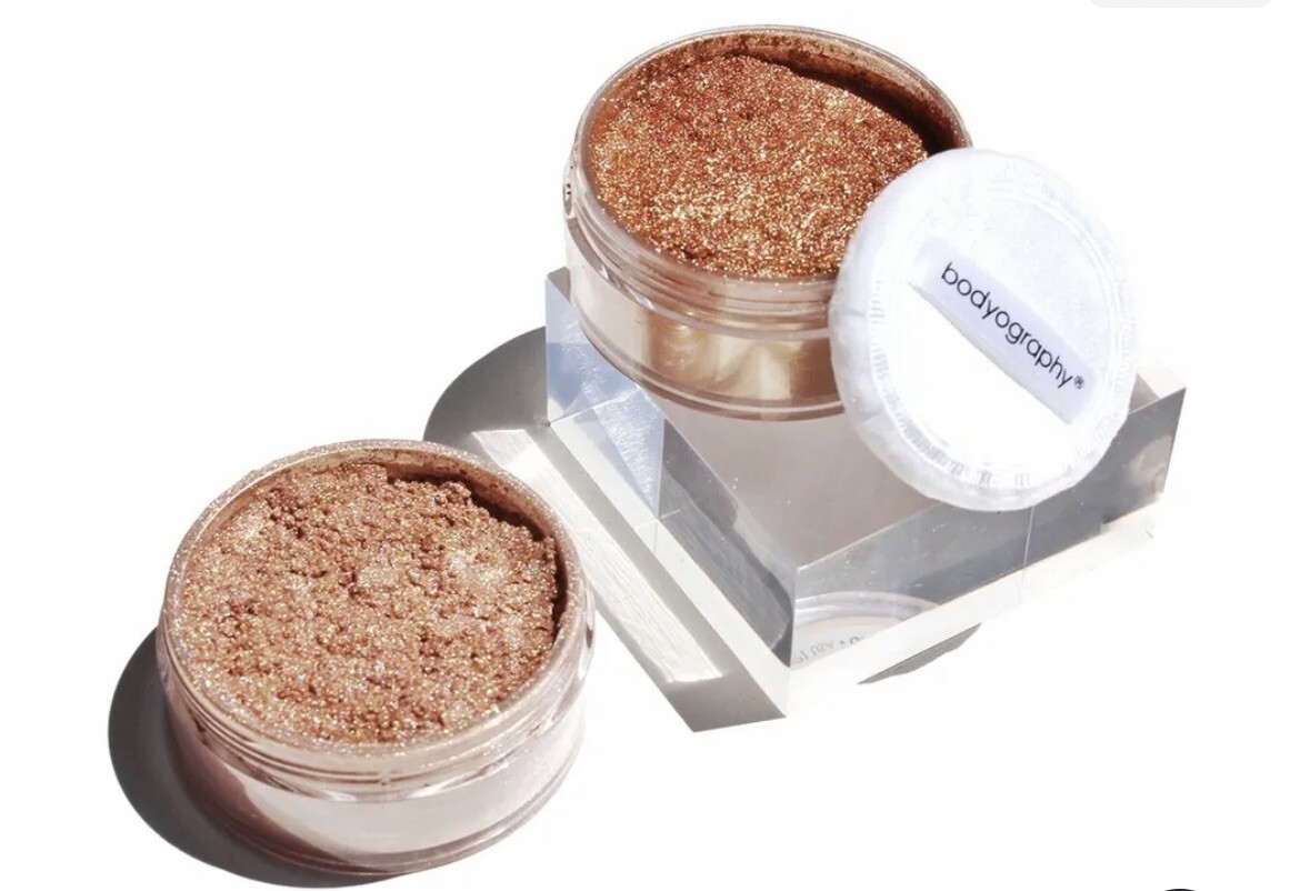 Bodyography Loose Shimmer Powder Рассыпчатая пудра-хайлайтер для лица, Тон Розовый и Тон Медный, 10 г. Тестер без коробки
