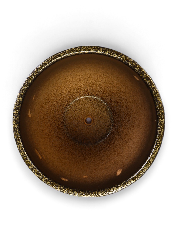 УЦЕНКА Горшок для цветов «Тёмное золото», керамический, 2.4 л, коричневый