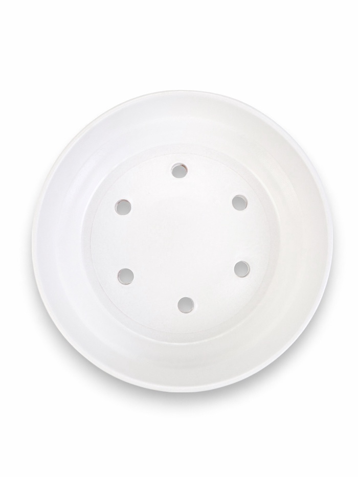 Горшок - бонсайница «Огма», для кактусов и суккулентов, 3 л, d=26 см, h=8 см, керамика, с поддоном, белый