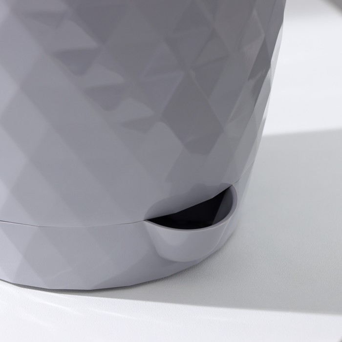 Горшок для растений с прикорневым поливом «Румба», 1.5 л, пластик, цвет серый шёлк