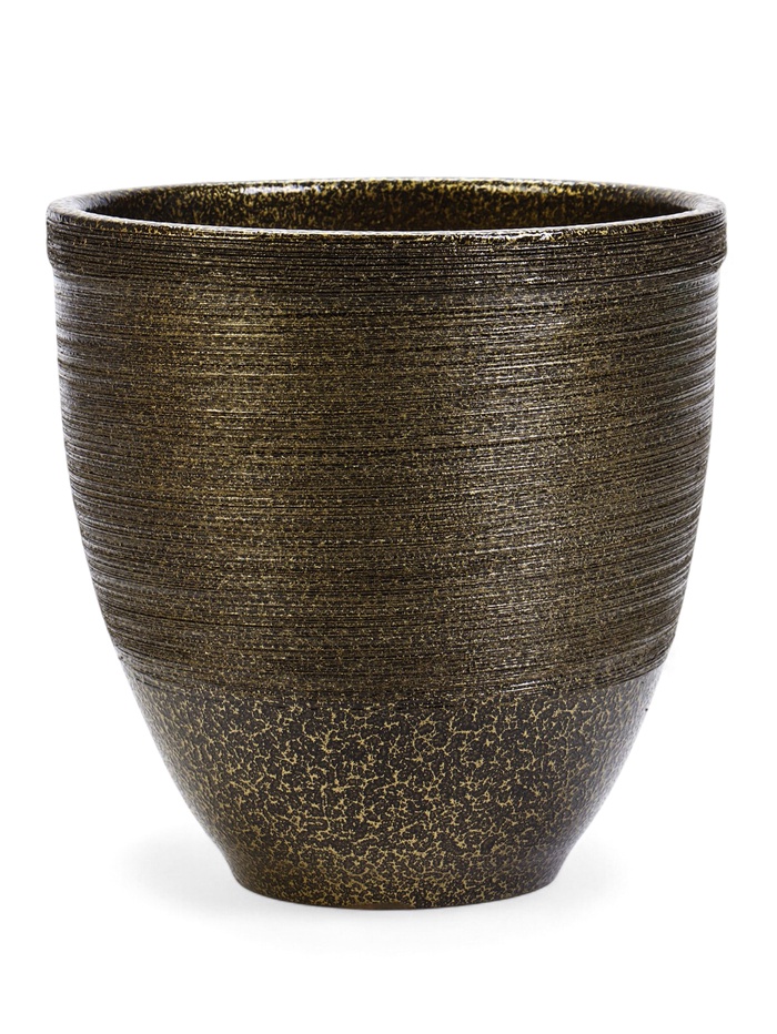 УЦЕНКА Горшок для цветов «Тёмное золото», керамический, 2.4 л, коричневый