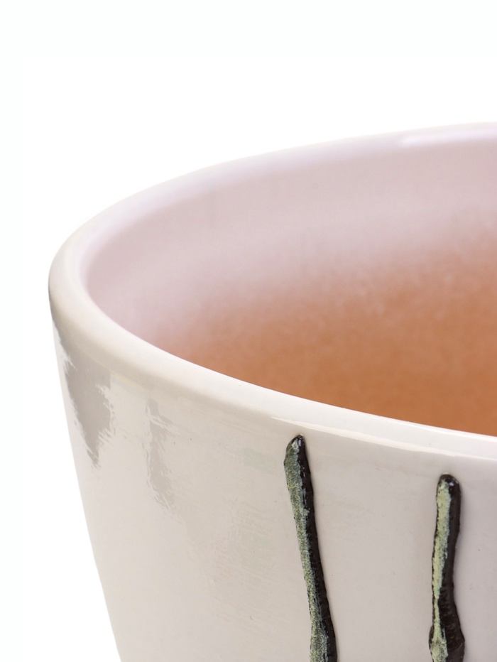 Горшок для цветов «Азия », 8 л, d=29.5 см, h=23 см, с поддоном, керамика, белый