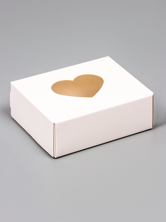 Коробка складная «Сердца», ,белый, 10×8×3.5 см