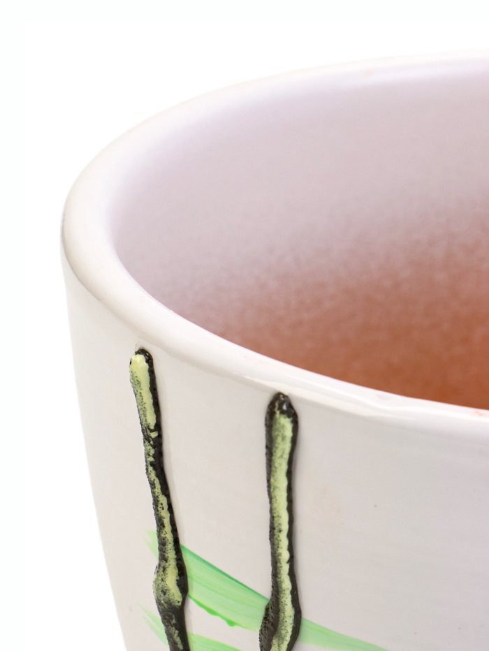 Горшок для цветов «Азия», 1 л, d=15 см, h=13 см, с поддоном, керамика, белый