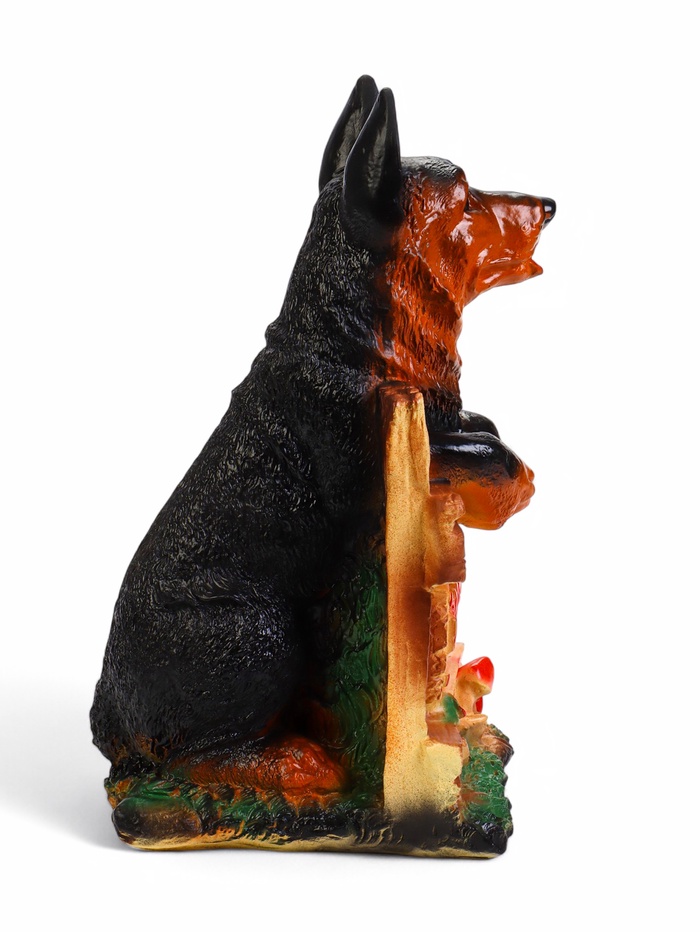 Садовая фигура из гипса «Овчарка на заборе», 20×22×37 см