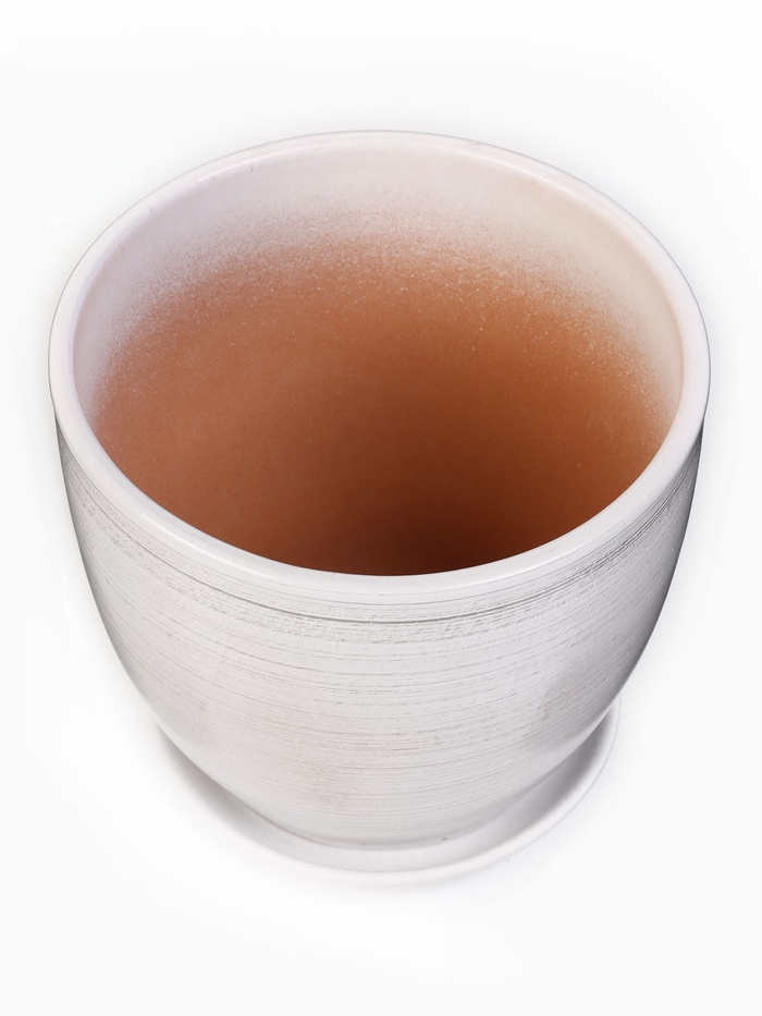 Набор горшков для цветов «День», 4 шт., с поддоном, 0.4 / 1 / 2.5 / 5 л, керамика, белые