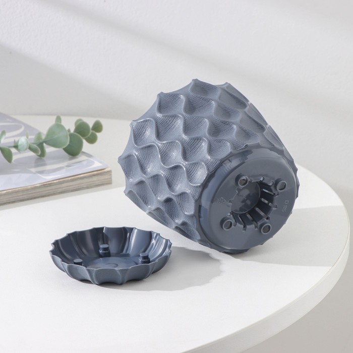 Горшок для цветов с поддоном «Wave», 0.65 л, d=11.5 см, серый