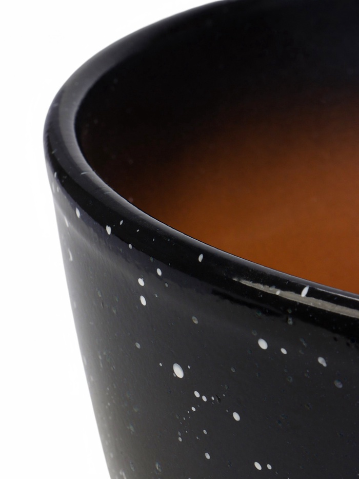 Горшок для цветов «Гранит», 8 л, d=29.5 см, h=33 см, керамика, с поддоном, чёрный