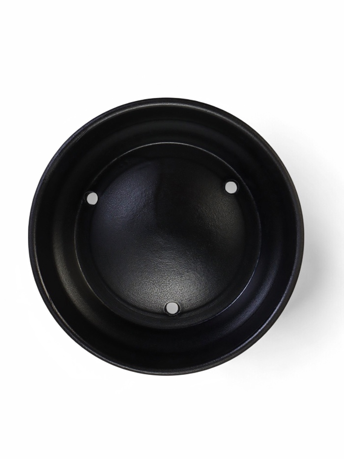 Горшок - бонсайница «Огма» для кактусов и суккулентов, 1.4 л, d=18 см, h=6.5 см, керамика, с поддоном, чёрный