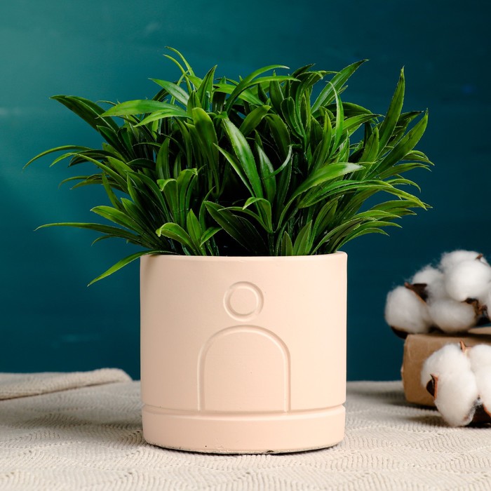 Декоративный горшок для цветов «Хедвиг», 10.5×10.5×9.7 см, керамический, бежевый