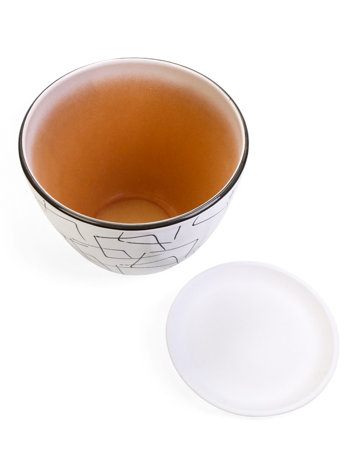 Горшок для цветов «Иллюзия», 8 л, d=30 см, h=23 см, с поддоном, керамика, белый