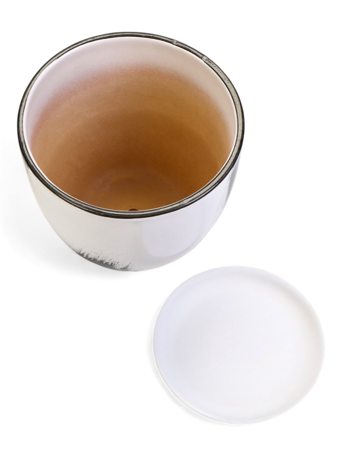 Горшок для цветов «Штрих», 2.5 л, d=19 см, h=17 см, с поддоном, керамика, белый