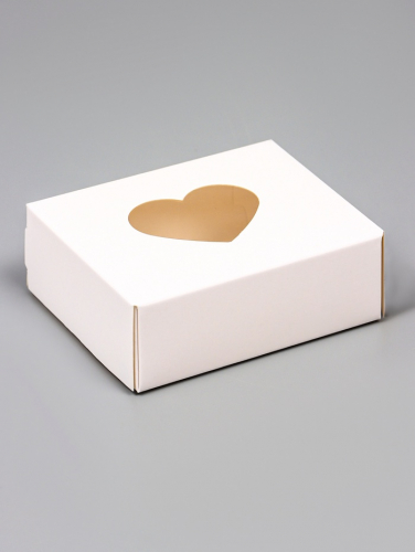 Коробка складная «Сердца», ,белый, 10×8×3.5 см