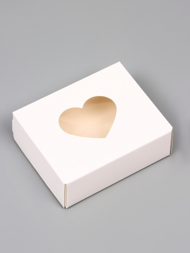 Коробка складная «Сердца», ,белый, 10×8×3.5 см
