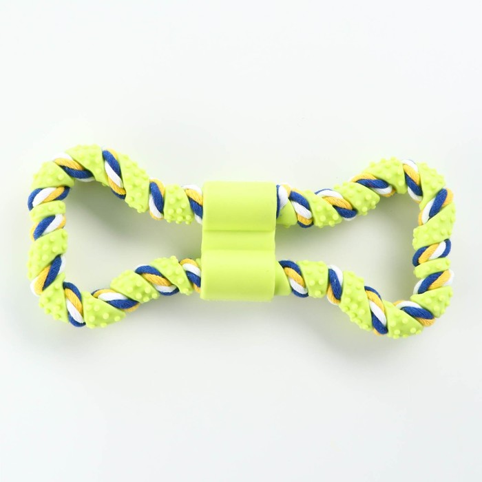 Игрушка витая из резины и каната «Мегакость», 19.5 см, салатовая