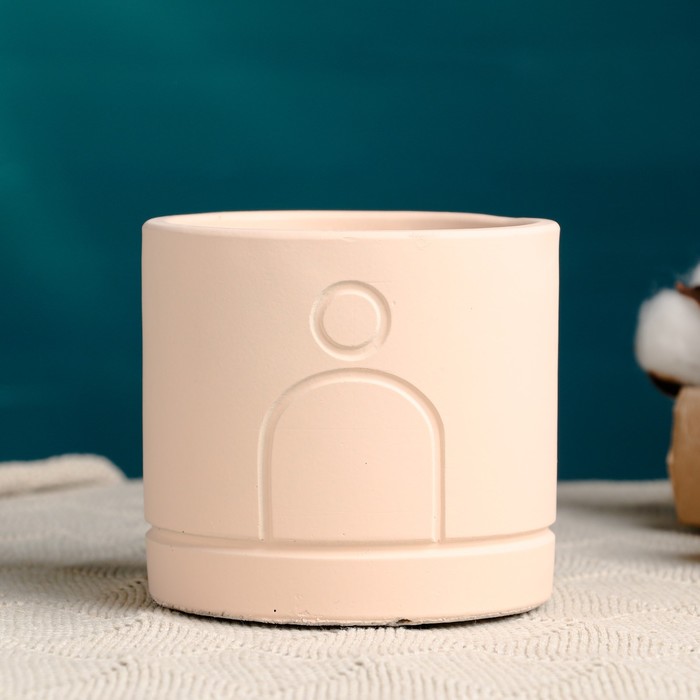 Декоративный горшок для цветов «Хедвиг», 10.5×10.5×9.7 см, керамический, бежевый