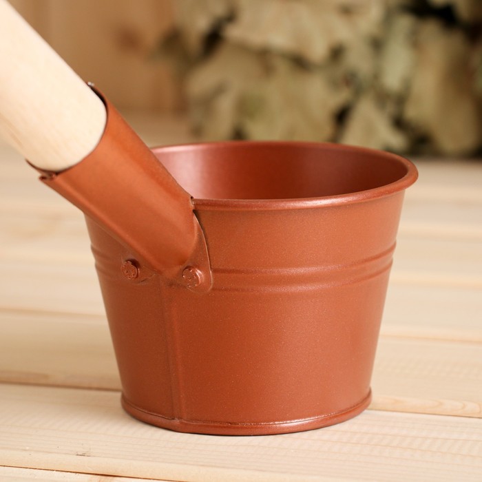 Ковш - черпак для бани и сауны «Бронза», 500 мл, металлический, деревянная ручка, «Добропаровъ»