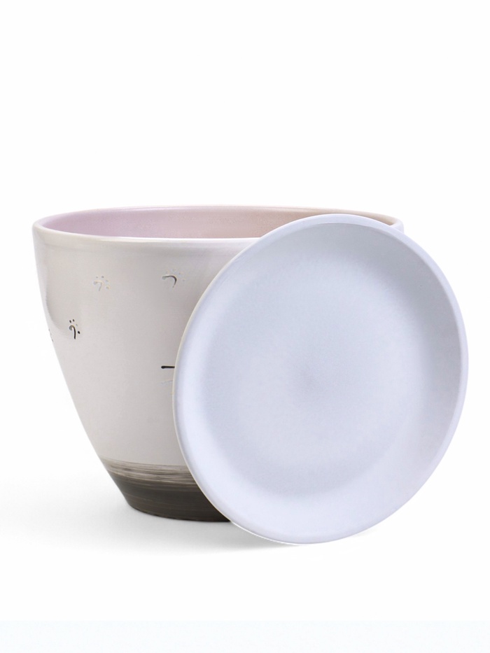 Горшок для цветов «Котофей», 8 л, d=29.5 см, h=23 см, керамика, с поддоном, белый