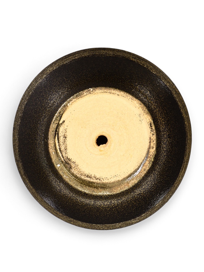 УЦЕНКА Горшок для цветов «Тёмное золото», керамический, 2.4 л, коричневый