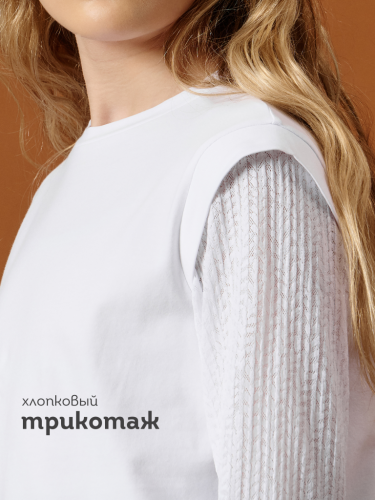 Джемпер для девочек Белый(2) GFJ7202