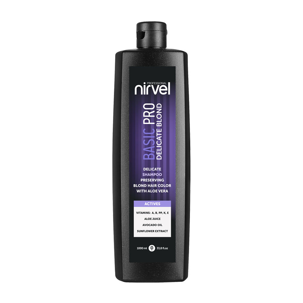 NIRVEL Шампунь деликатный для сохранения цвета блонд / Delicate shampoo preserving blond hair color Basic PRO 1000 мл