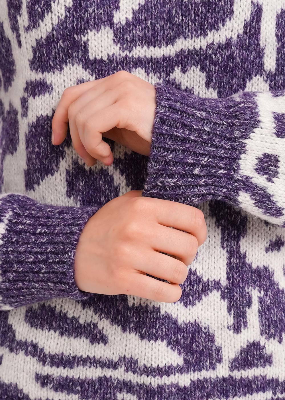 Ст.цена 1410р CLE 154484/188апх Джемпер женский 154484/188апх меланж т.фиолетовый/меланж серый