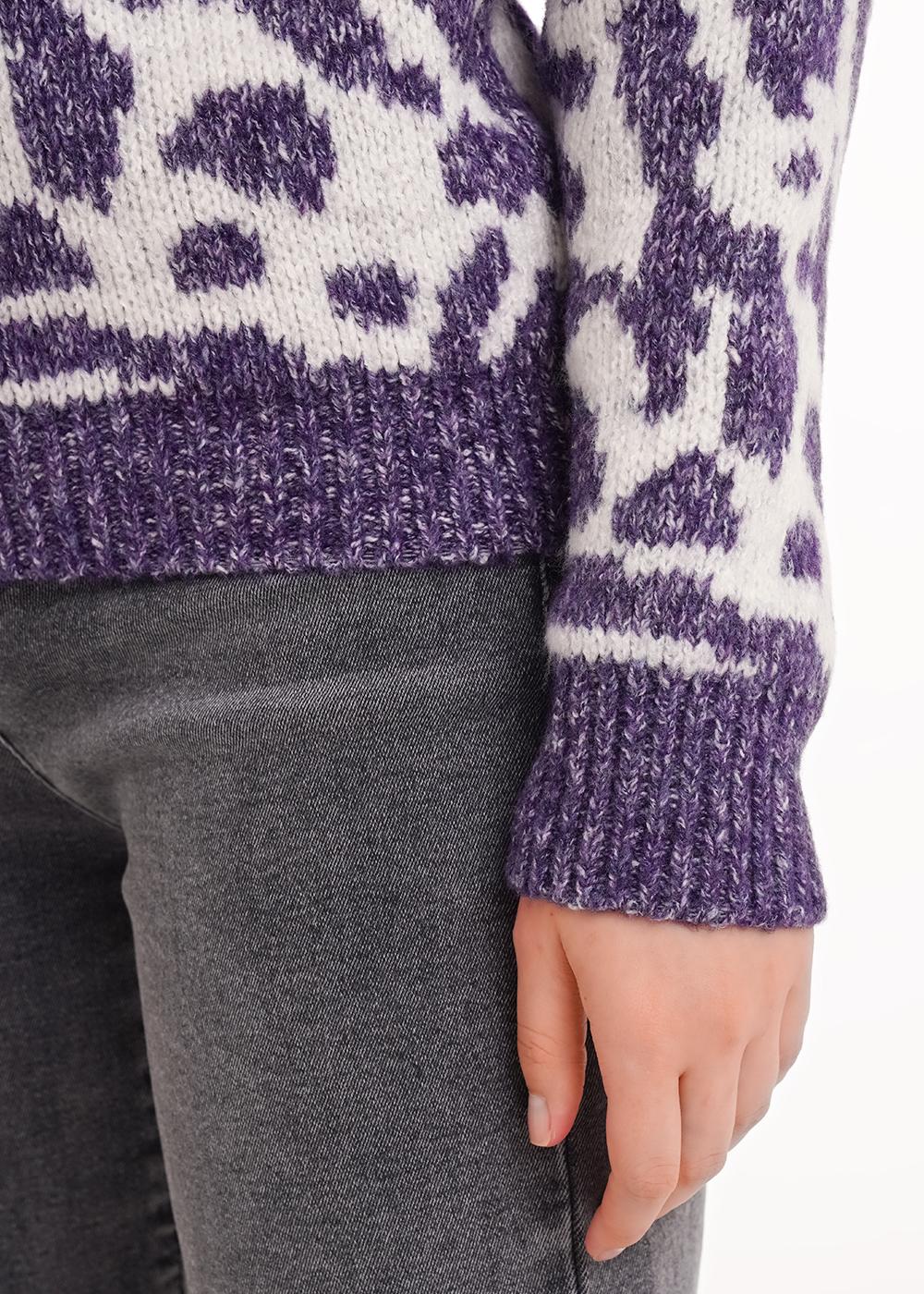 Ст.цена 1410р CLE 154484/188апх Джемпер женский 154484/188апх меланж т.фиолетовый/меланж серый